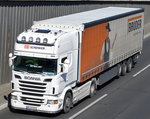 SCANIA R500 Zugmaschine von DB SCHENKER mit Trailer der Fa.