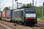 MRCE Dispolok ES 64 F4-212 im Moment f�r ERSR t�tig mit Taschenwagenzug (LKW-Auflieger) am 13.07.13 Bhf.