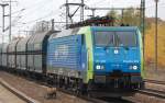 MRCE Dispolok ES 64 F4-805 /EU45-805 der PKP Cargo mit Ganzzug polnischer Sch�ttgutwagen bei der Durchfahrt im Bhf.