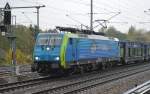 PKP Cargo mit der MRCE Dispolok EU45-802/ES 64 F4-802 und Leerzug PKW-Transportwageneinheiten Richtung Karower Kreuz Berlin 22.10.14 in Berlin-Blankenburg.