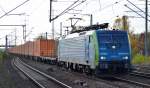 PKP Cargo mit EU45-802/189-802 mit Containerzug am 23.10.15 Bhf.