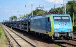 PKP Cargo mit EU45-205/189-205 mit PKW-Transportzug am 24.07.15 Berlin-Hirschgarten.