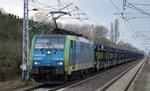 PKP Cargo mit EU45-205/189-205 und PKW-Transportzug (leer) am 06.04.16 Berlin-Hohenschönhausen.