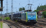 PKP Cargo mit EU45-205/189-205 und PKW Transportzug (FIAT 500) am 30.06.16 Berlin Köpenick.