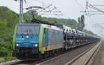 PKP Cargo EU45-205/189-205 mit PKP Transportzug (verschiedene fabrikneue FORD PKW-Modelle) am 25.05.16 Berlin-Hohenschönhausen.