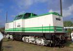 Eine der ersten aus der allseits beliebten DR V100 Baureihe, die wei�gr�ne V100 003 (Bj.1968) wird vom F�rderverein der Berlin-Anhaltinischen Eisenbahn e.V. betreut, 30.09.07 Eisenbahnfest Berlin-Sch�neweide.