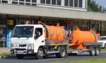 MISUBISHI FUSO CANTER 6515 Kleinlaster zur Abwasserentsorgung mit Kesselhänger am 16.09.14 Bhf.