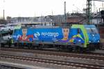 Auch die PKP Cargo Lok EU43-004 (91 51 627 0003-2 PL-PKPC 2151) tr�gt nun schon l�ngere Zeit ein neues Design  koljena 2012  mit Frauengesichtern, hier steht sie auch kurz vor Weihnachten mit einem langem Ganzzug PKW Transportwageneinheiten mit fabrikneuen Fiat PKW&acute;s am ehemaligen Gbf. Berlin-Moabit.