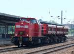 WFL Lok 22/203 114-4 (92 80 1203 114-4 D-WFL) mit drei DB Sch�ttgutkippwagen am 04.07.12 Bhf.