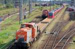 hvle V160.3 (203 105-2) �berf�hrt zwei DB Talent 2 Triebz�ge (442 780 + 440 ???) am 10.09.12 ab Elstal (RLCW)