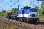 LOCON 219/203 559-0 (203 164-9) mit einem mgw GOTTWALD GS 40.08T (97 82 41 505 19-4, Bj.1992) Gleisbauschienenkran + Schutzwagen  am 09.09.14 Durchfahrt Bhf.