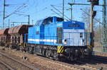 SLG V 100-SP-007 (203 409-8) mit Schotterzug am 27.03.17 Bf.