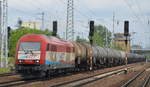 EVB mit 223 034-0 und Kesselwagenzug am 13.05.17 BF.