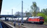 MEG 313 (232 068-7) mit Staubgutwagenzug (Zement) Richtung Industrie�bergabegebiet Berlin Nordost am 15.04.14 Berlin-Springpfuhl.