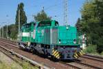 Interessanter Lokzug eine gr�ne MaK G 1206 ohne NR.