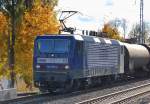 RBH 113/143 059-4 unterwegs mit Heizoelkesselwagen Richtung Bernau, 25.10.10 Berlin-Karow.