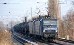 RBH Doppeltraktion 123/143 941-3 + 106/143 286-3 mit Kesselwagenzug Richtung Karower Kreuz Berlin, 05.02.14