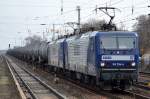 RBH Doppeltraktion mit RBH 117/143 554-4 + RBH 127/143 040-4 mit Kesselwagenzug (Styrol) am 03.03.16 Berlin Hirschgarten.