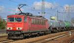 Railpool 155 180-3 mit Kesselwagenzug (Dieselkraftstoff) am 13.02.18 Bf. Flughafen Berlin-Schönefeld. 