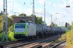 Captrain mit 185 543-6 und Kesselwagenzug Richtung Bernau, 28.09.12 Berlin-Karow.