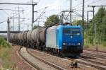 Alpha Trains Mietlok 185 520-4 der CFL-Cargo mit Kesselwagenzug am 13.07.13 Bhf.