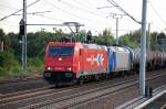 HGK 2052/185 584-0 hat 2015/145-CL 201 und Kesselwagenzug am Haken am 21.08.13 Berlin-Blankenburg Richtung Bernau.
