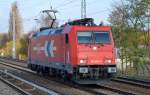 RheinCargo mit 185 584-0 am 07.11.14 Berlin-Karow.