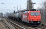 HGK/RHC 2051/185 582-4 mit Kesselwagenzug am 28.01.15 Berlin-Karow.