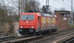 HGK/RHC 185 586-5 Richtung Schwedt am 10.02.15 Berlin-Karow.