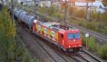 HGK/RHC 2054/185 586-5 mit Kesselwagenzug am 12.10.15 Berlin-Putlitzbrücke (Berliner Westhafen).