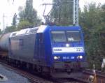 Auch diese Alpha Trains Leasinglok fuhr einst f�r RAG/RHB mit der Nr.221, 185-CL 008 (91 80 6185 509-7 D-, Bj.2001) am 09.09.07 mit Kesselwagenzug Berlin-Karow.