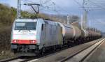 Railpool Mietlok f�r RTB Cargo 185 637-6 (91 80 6185 637-6 D-Rpool, Bombardier Bj.2009) mit Kesselwagenzug am 05.03.15 Berlin-Hohensch�nhausen.