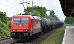 RHC 185 603-8 mit Leerzug Kesselwagen am 21.05.15 Richtung Stendell (Schwedt) in Röntgental bei Berlin.