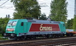 Eine kleine Überraschung am Nachmittag, die 185 612-9[NVR-Number: 91 80 6185 612-9 D-EBT, Bombardier Bj.2008] von Emons mit einem Ganzzug unbeladener WASCOSA Containertragwagen kam aus Richtung
