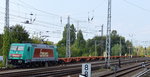Eine kleine Überraschung am Nachmittag, die 185 612-9[NVR-Number: 91 80 6185 612-9 D-EBT, Bombardier Bj.2008] von Emons mit einem Ganzzug unbeladener WASCOSA Containertragwagen kam aus Richtung