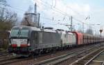 Vectron Doppeltraltion von DB Schenker X4 E - 603 + X4 E - 608 mit Erzzug nach Eisenhüttenstadt am 25.02.16 Berlin-Hirschgarten.