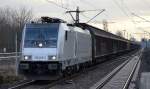 CTL mit 186 266-3 und Ganzzug Schiebewandwagen am 26.01.16 Berlin-Hohenschönhausen.