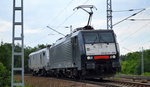 MRCE Dispolok ES 64 F4-456/ E 189-456 für CTL tätig mit der akiem Mietlok 37030 der CTL am Haken am 19.06.16 Berlin-Wuhlheide.