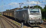 CTL mit akiem Mietlok 37005 und Ganzzug Schiebewandwagen am 28.06.16 Berlin Köpenick.