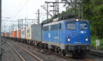 Wahscheinlich sogar aus Berlin, EGP 140 857-4 trifft mit einem Containerzug am Morgen des 20.06.17 in Hamburg-Harburg ein.