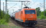 EKO Trans 145-CL 001 /145 081-6 mit Gasdruckkesselwagenzug (Propen/leer) Richtung Stendell am 28.06.17 Bf.