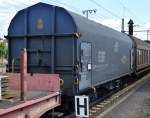 Drehgestell-Flachwagen mit Schiebeplane f�r Coiltransporte eingestellt f�r die Rail Cargo Austria/ERR in �sterreich mit der Nr.