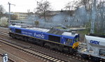 HHPI 29 002  ROBERT JG SAVAGE  (92 80 1266 464-7 D-HHPI, EMD Bj.2010) dampft ordentlich obwohl sie mit leerem Schüttgutzug unterwegs ist, 05.04.16 Berlin-Springpfuhl.