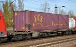 Containertragwagen (Wechselbehälter) vom schweizer Einsteller HUPAC mit der Nr.