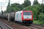 Akiem Mietlok von ITL 185 650-9 mit Kesselwagenzug (Benzol-Transport) Richtung Berlin-Grunewald auf dem Berliner Innenring H�he Berlin Jungfernheide, 26.06.13 