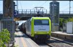 Captrain/ITL Lok 145 095-6 mit Kesselwagenzug Richtung Schwedt am 04.07.14 Durchfahrt Bhf.