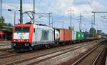 Captrain Lok 185 650-9 von ITL mit Containerzug am 26.08.14 Bhf.