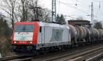ITL 185 650-9 mit einem Kesselwagenzug (leer) Richtung Schwedt am 23.02.15 Berlin-Karow.