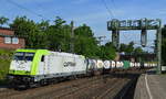 Captrain/ITL 185 649-1 verlässt mit Containerzug am 20.06.17 den Hamburger Hafen Durchfahrt Bf.