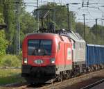 �BB Leasinglok 1116 237-7 (Siemens, Bj.2004) l�ngere Zeit an ITL verliehen mit ITL W 232.04 am Haken und einem Ganzzug tschechischer offener G�terwagen Richtung Bernau, 24.05.09 Berlin-Buch.